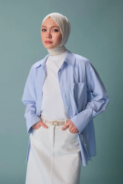 Armine Striped Shirt ORT3440 Blue - ARMINE (1)