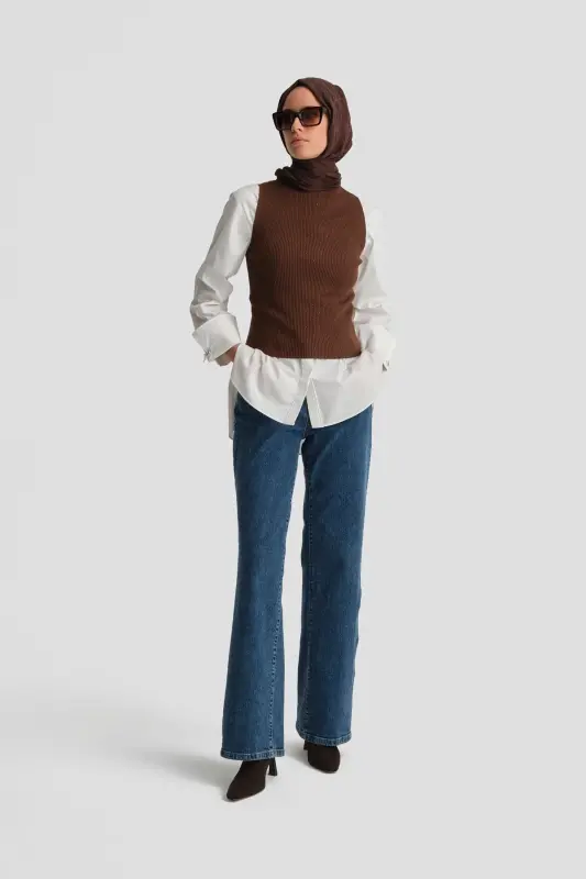 Armine Taşlı Triko 25KD2807 Acı Kahve - 3
