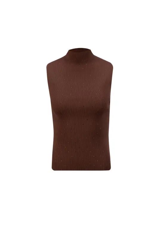 Armine Taşlı Triko 25KD2807 Acı Kahve - 6