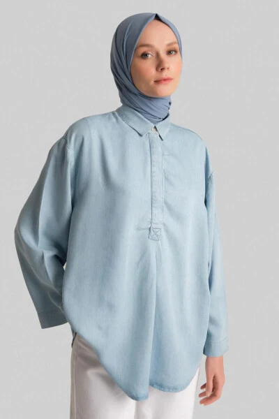 Armine Tencel Blouse 24Yd3407 Light Blue - ARMINE (1)