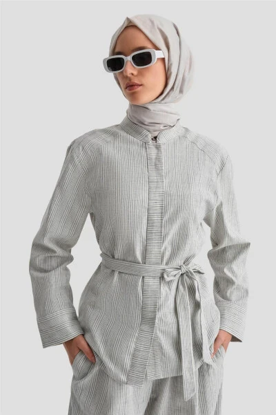 Armine Thick Striped Cotton Suit - ARMINE