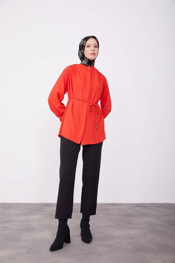 Armine Tie-Waist Shirt 23K3418 Red - 4
