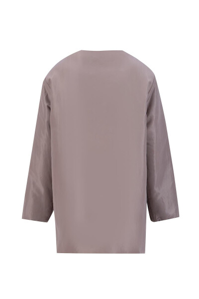 Armine Tikmasiz Tolali Bomber Ko'ylagi 24KD7521 Vizon - ARMINE (1)