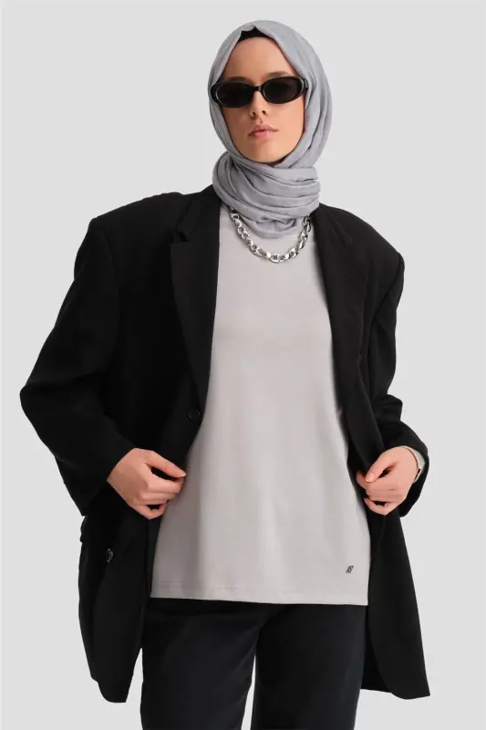 Armine Tişört Ortd9033 Gri - 2