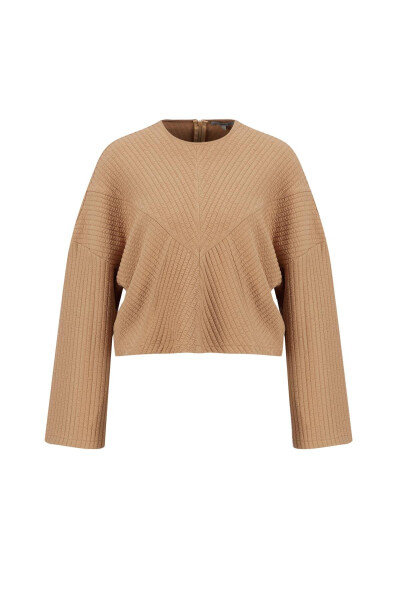 Armine To'qima Chiziqli Ko'ylagi 24K3616 Camel - 11