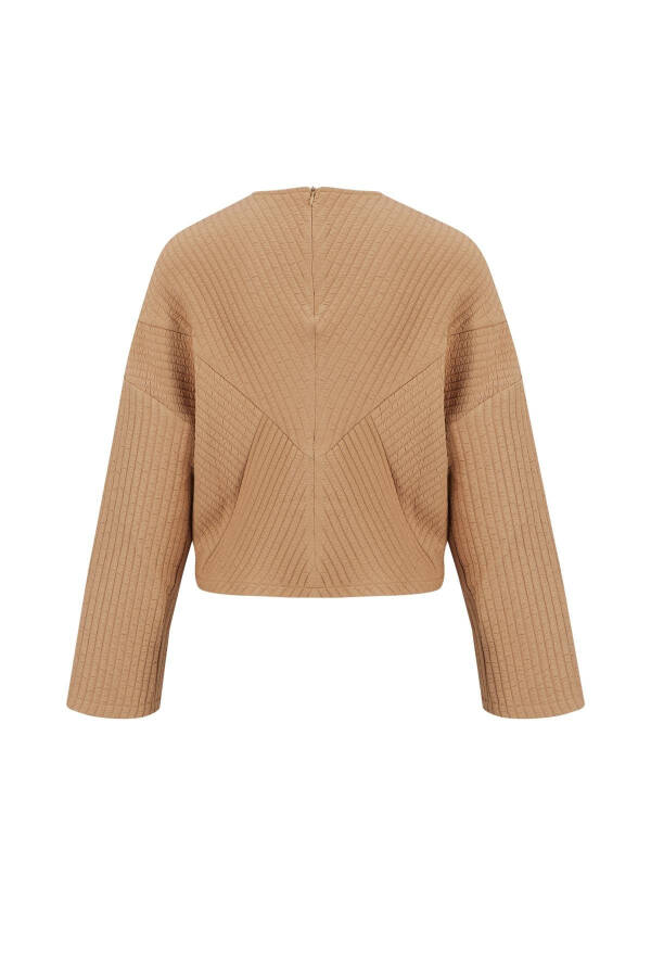 Armine To'qima Chiziqli Ko'ylagi 24K3616 Camel - 12