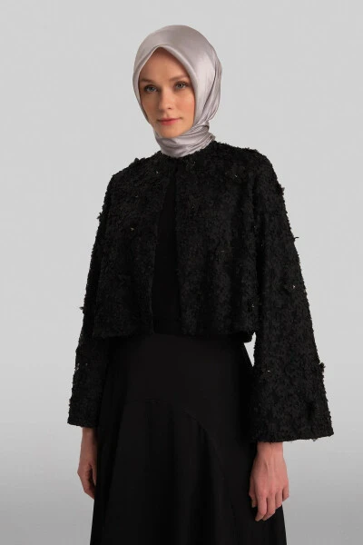 Armine Toshlar va Gullar bilan Jiyent 24Y5415 Qora - 10