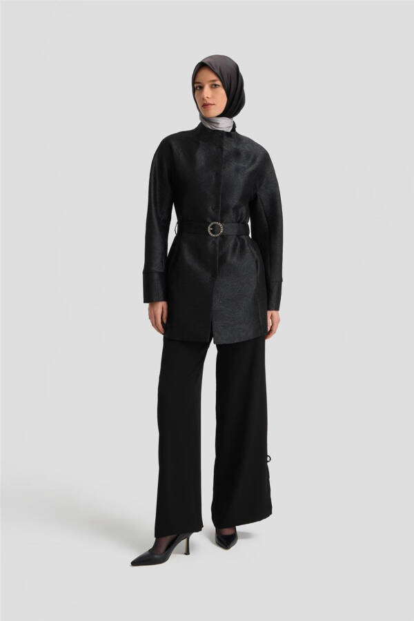 Armine Toshli To'qimalgan Jakar Qopqoq 24K7505 Qora - 7