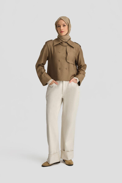 Armine Trench Ceket 24K3604 Haki - 12