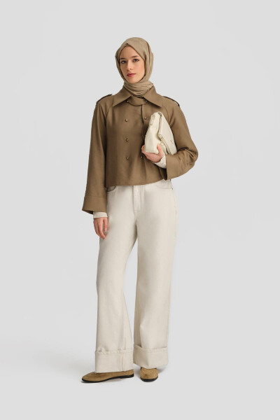 Armine Trench Ceket 24K3604 Haki - 13