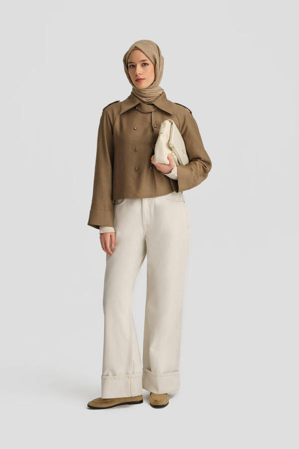Armine Trench Ceket 24K3604 Haki - 13