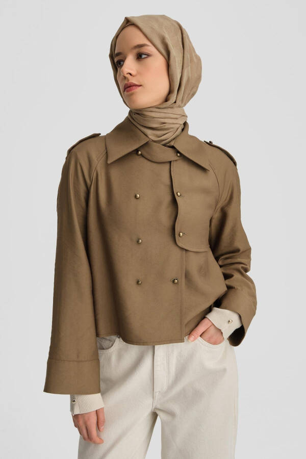 Armine Trench Ceket 24K3604 Haki - 14