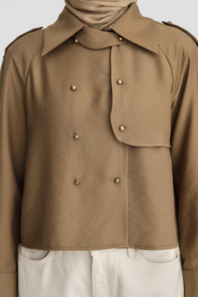 Armine Trench Ceket 24K3604 Haki - 15