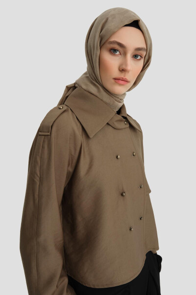 Armine Trench Ceket 24K3604 Haki - 7