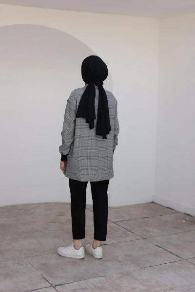 ARMINE TREND Туника с рукавами в ленту с цепочкой, чёрная 24KT467 - 7