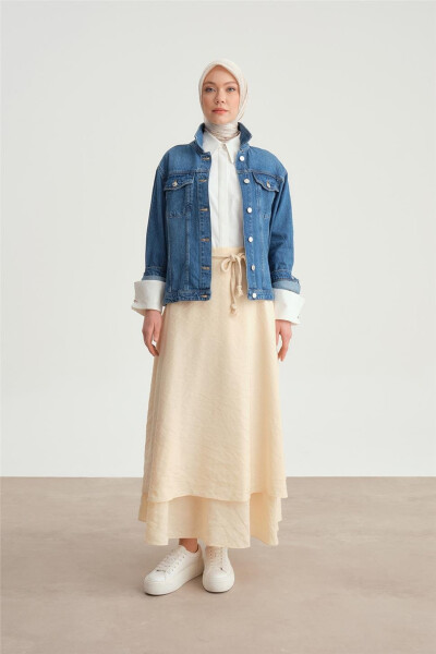 Armine Triko Kamerli 2 Qavat Yubka 24Y1613 Oytosh - ARMINE