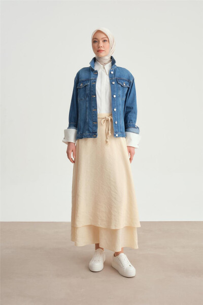 Armine Triko Kamerli 2 Qavat Yubka 24Y1613 Oytosh - ARMINE (1)