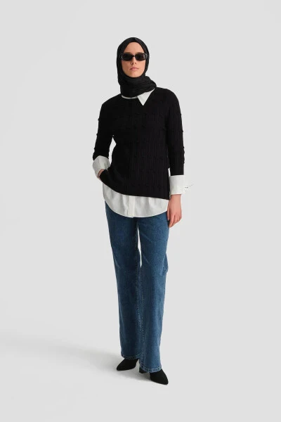 Armine Triko Tunika 24KD2803 Qora - 7