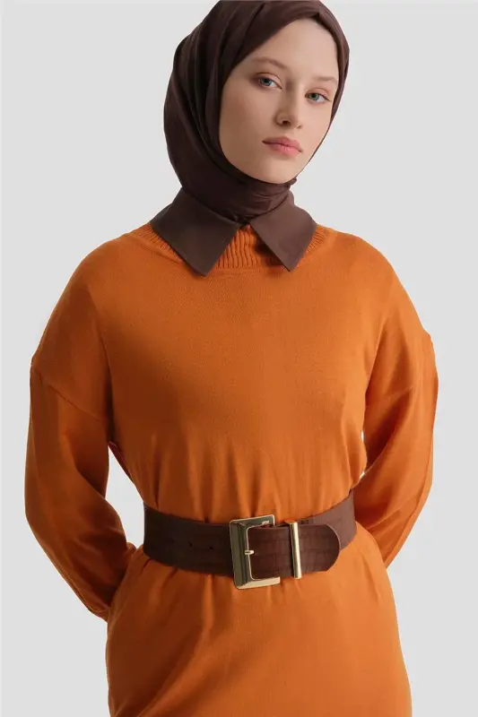 Armine Tunic Dress 23Kd4249 Burnt Orange - 2