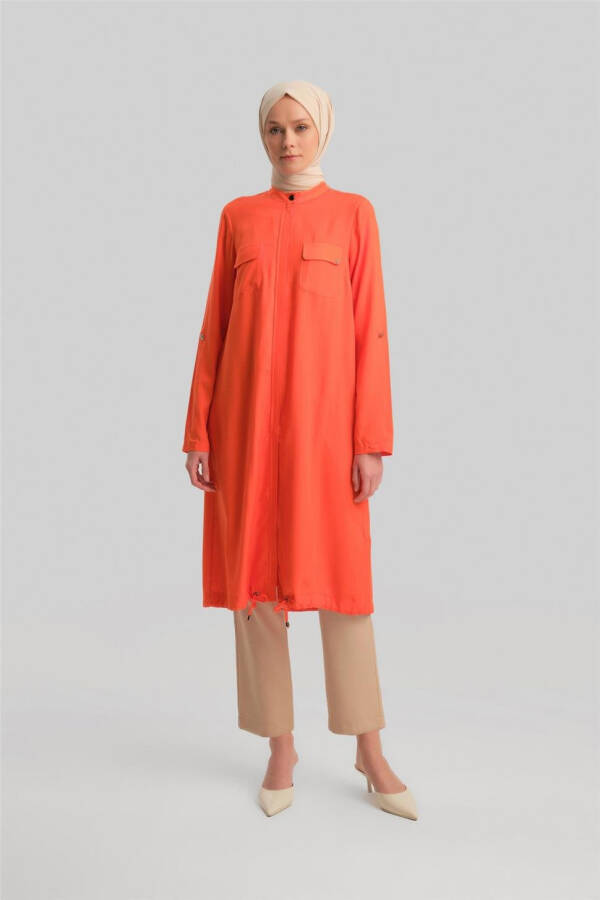 Armine Tunic, Medium size (42-17), Coral color. - 1