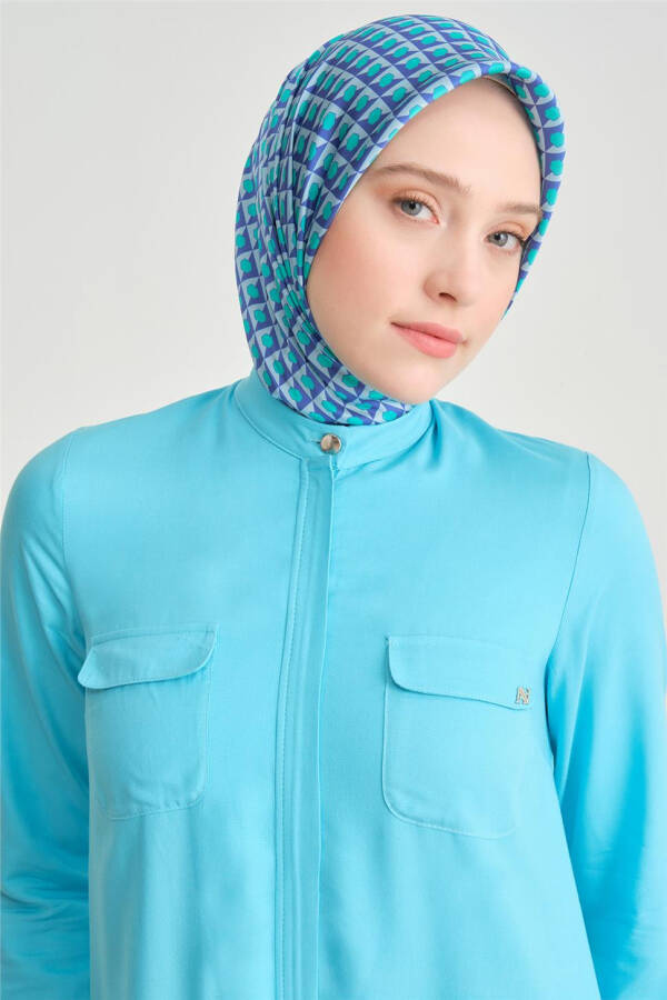 Armine Tunic, size 42/17, Aqua color. - 7
