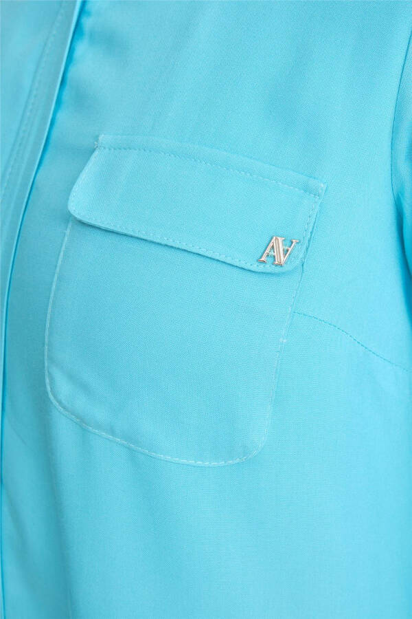 Armine Tunic, size 42/17, Aqua color. - 4