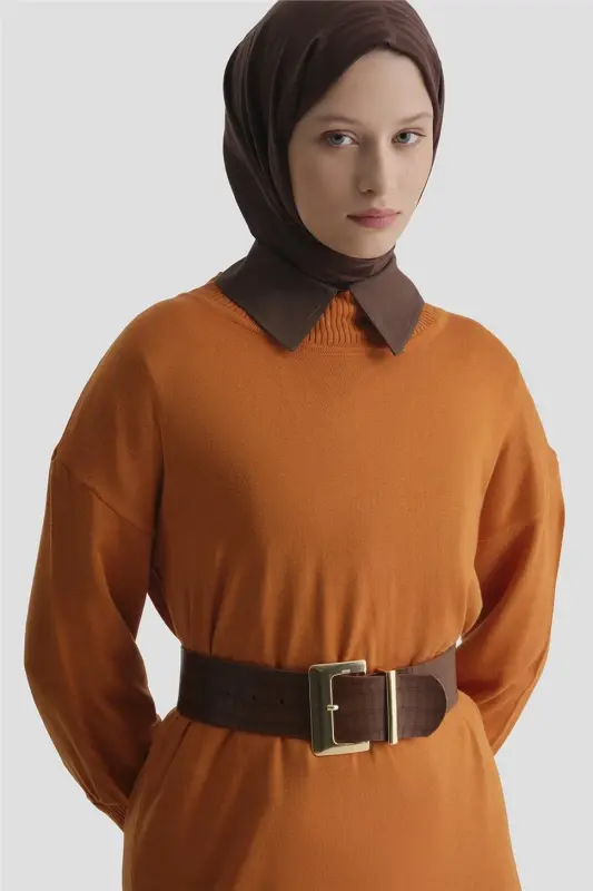 Armine Tunik Elbise 23Kd4249 Yanık Oranj - 3