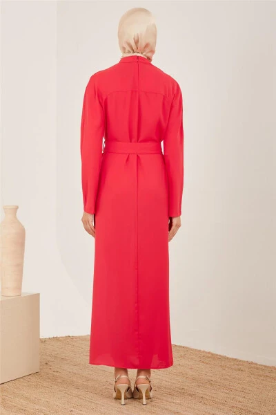 Armine Two-Tone Pleated Dress 23Y9675 Cherry - 5