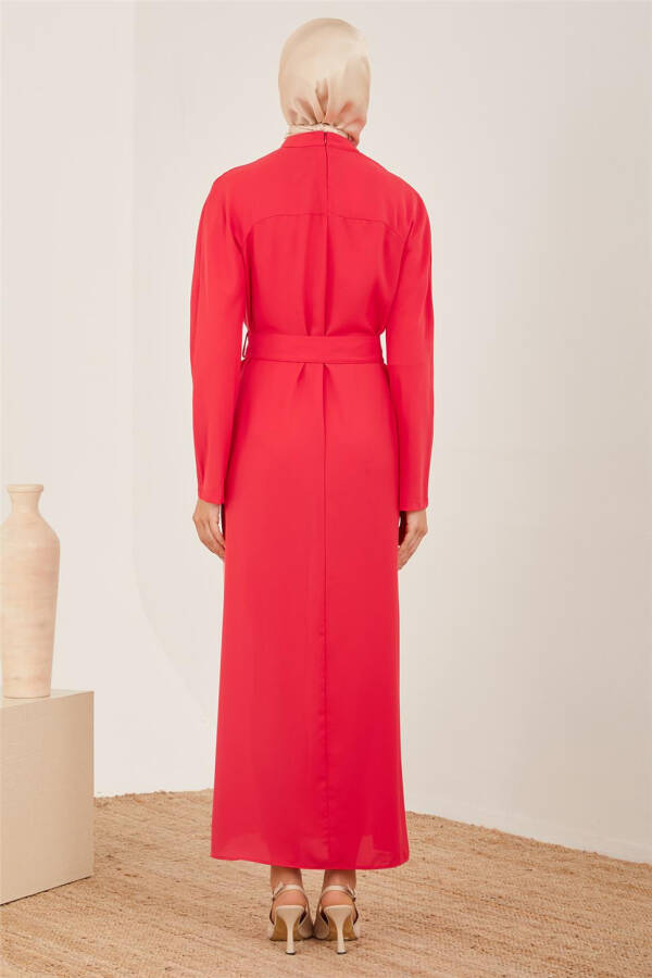 Armine Two-Tone Pleated Dress 23Y9675 Cherry - 5