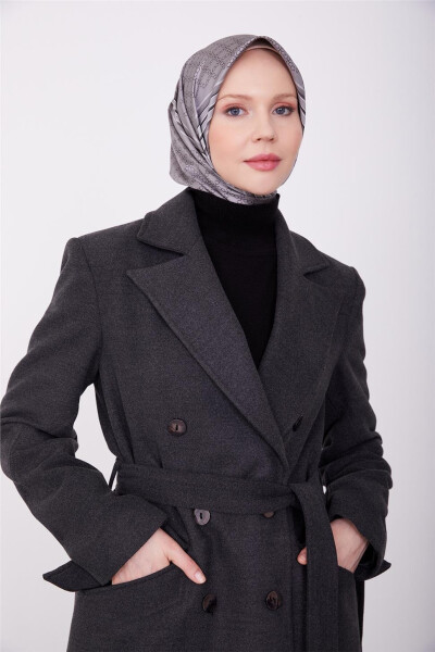 Armine Vatkalı Blazer Manto 23K8604 Antrasit - 8