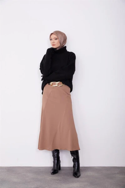 Armine Verev Cup Detailed Godet Skirt 23K1530 Almond - ARMINE
