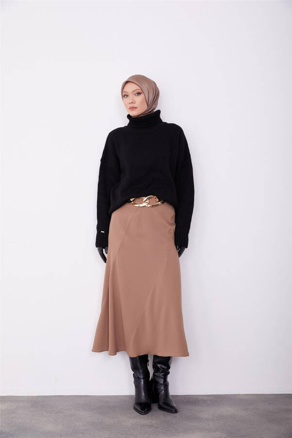 Armine Verev Cup Detailed Godet Skirt 23K1530 Almond - 2