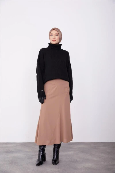 Armine Verev Cup Detailed Godet Skirt 23K1530 Almond - 3