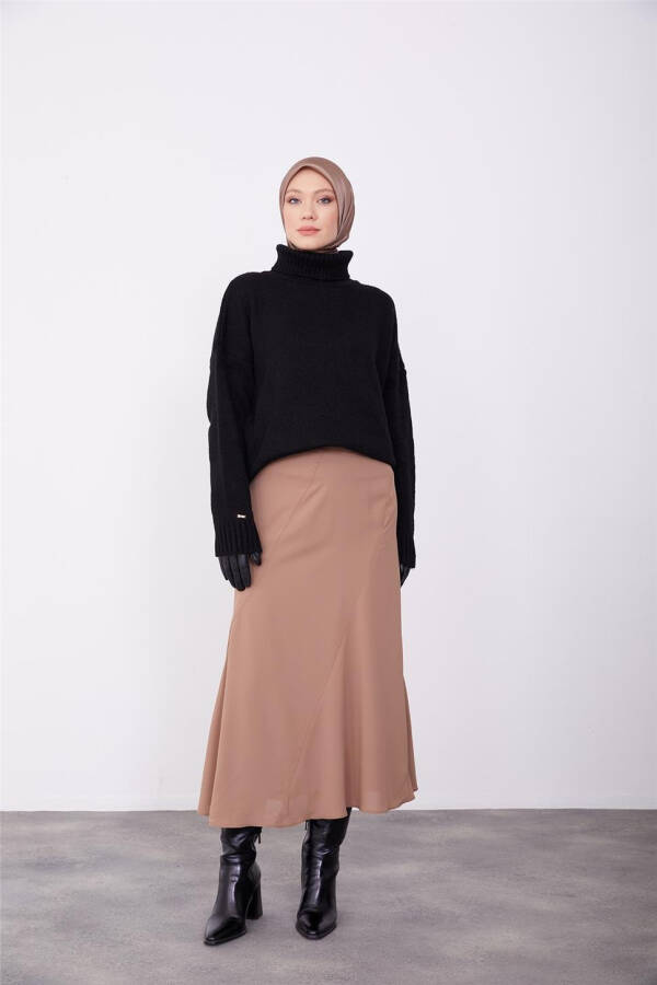 Armine Verev Cup Detailed Godet Skirt 23K1530 Almond - 3
