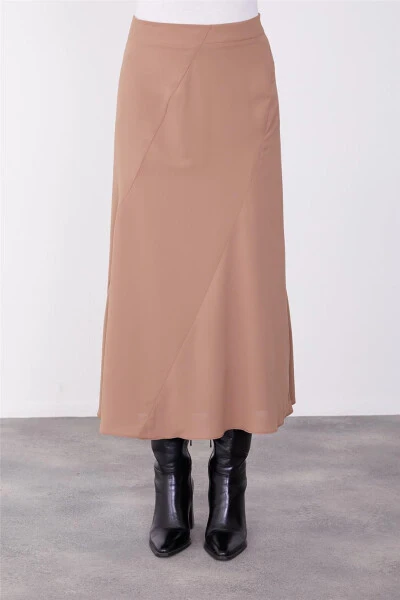 Armine Verev Cup Detailed Godet Skirt 23K1530 Almond - 4