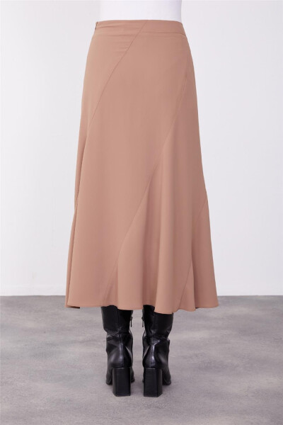 Armine Verev Cup Detailed Godet Skirt 23K1530 Almond - 6