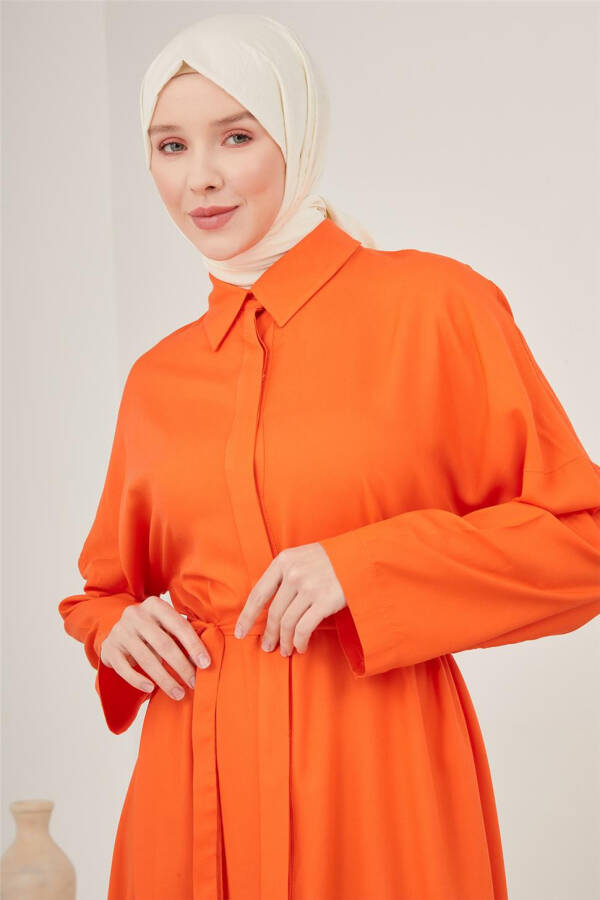 Armine Viscose Dress with Adjustable Sleeves 23Y9615 Coral - 3