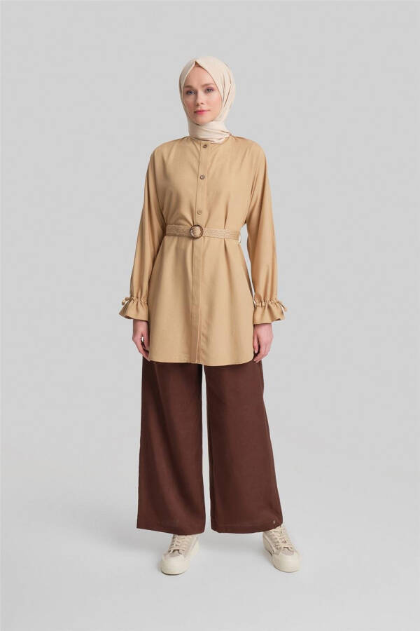 Armine Viscose Linen Tunic 24Y4018 Camel - 7