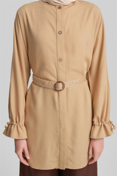 Armine Viscose Linen Tunic 24Y4018 Camel - 11