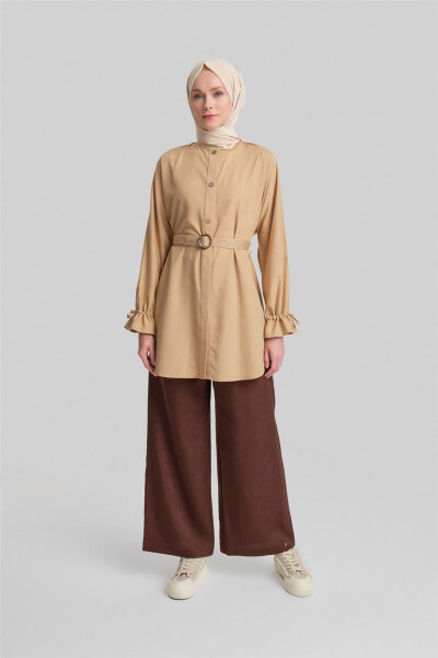 Armine Viscose Linen Tunic 24Y4018 Camel - ARMINE