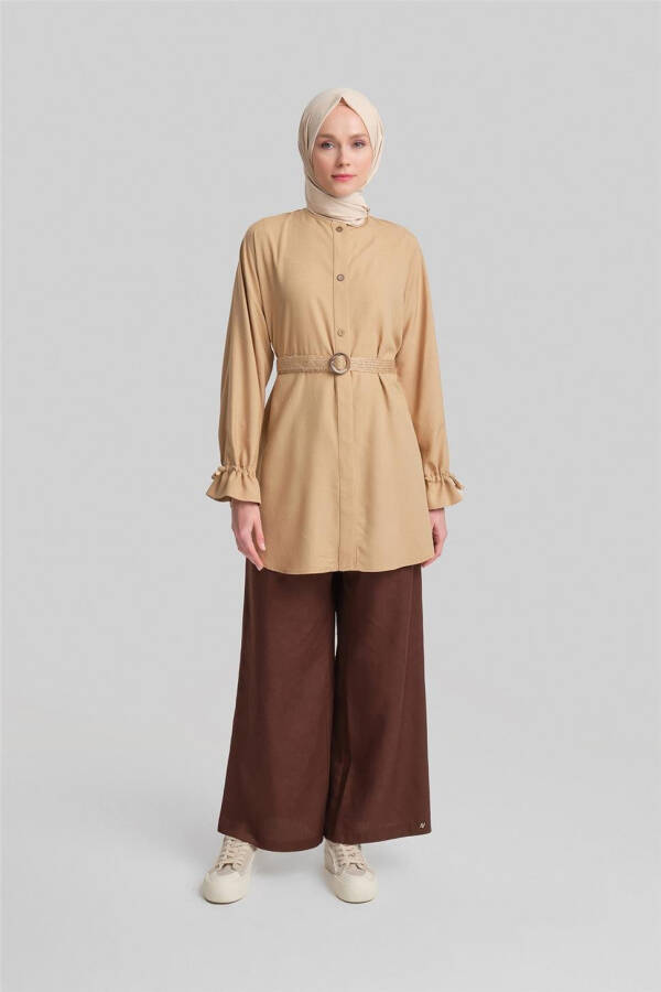 Armine Viskoz Zig'ir Tunikasi 24Y4018 Camel - 8