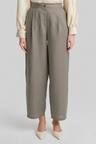 Armine Wide Linen Pants 24Y2625 Dark Mink - 3