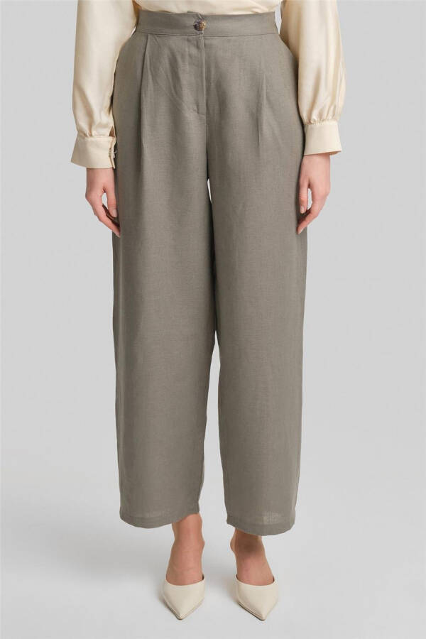 Armine Wide Linen Pants 24Y2625 Dark Mink - 3