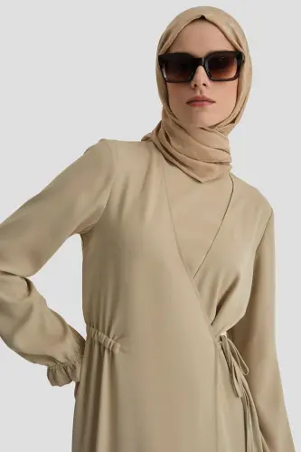 Armine Wrap Dress Ort9230 Beige - 4