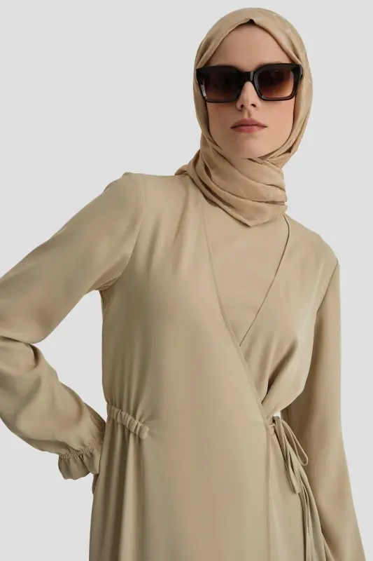 Armine Wrap Dress Ort9230 Beige - 4