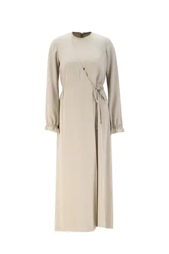 Armine Wrap Dress Ort9230 Beige - 6