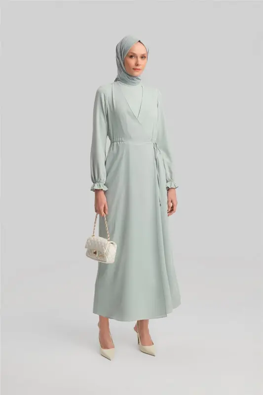 Armine Wrap Dress Ort9230 Ice Blue - 2