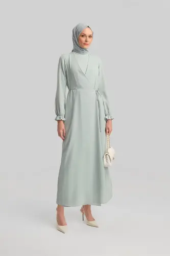 Armine Wrap Dress Ort9230 Ice Blue - 3