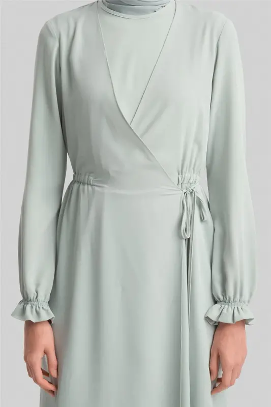 Armine Wrap Dress Ort9230 Ice Blue - 5
