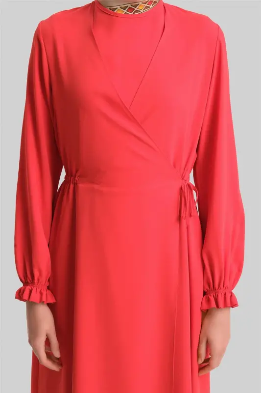 Armine Wrap Dress Ort9230 Red - 5
